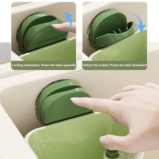 3Pcs Corner Sink Strainer Baskets Strong Load-bearing Simple Installation Suction Cup Triangle Storage