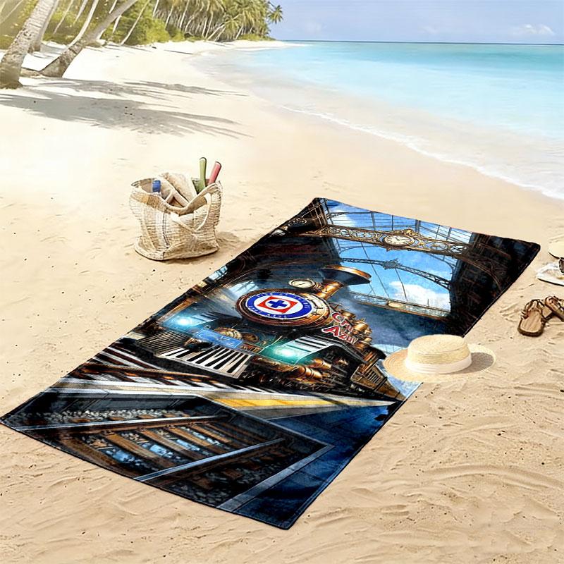 Cruz Azul Print Beach Towel, Large Soft Quick Dry Towel for Beach Camping Swimming
