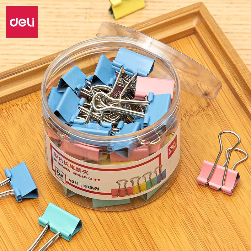 Deli 19mm Colorful Binder Clips (40 Pcs)