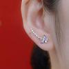 Niche Design Purple Crystal Butterfly Stud Earrings: Exquisite, Fashionable, Versatile High-End Jewelry for Women