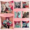 P-PSYCHO Cuties Anime Pillow Case Anti-dustmite Pillowcase Invisible Zipper Silky Short Plush Sofa Cushion Cover