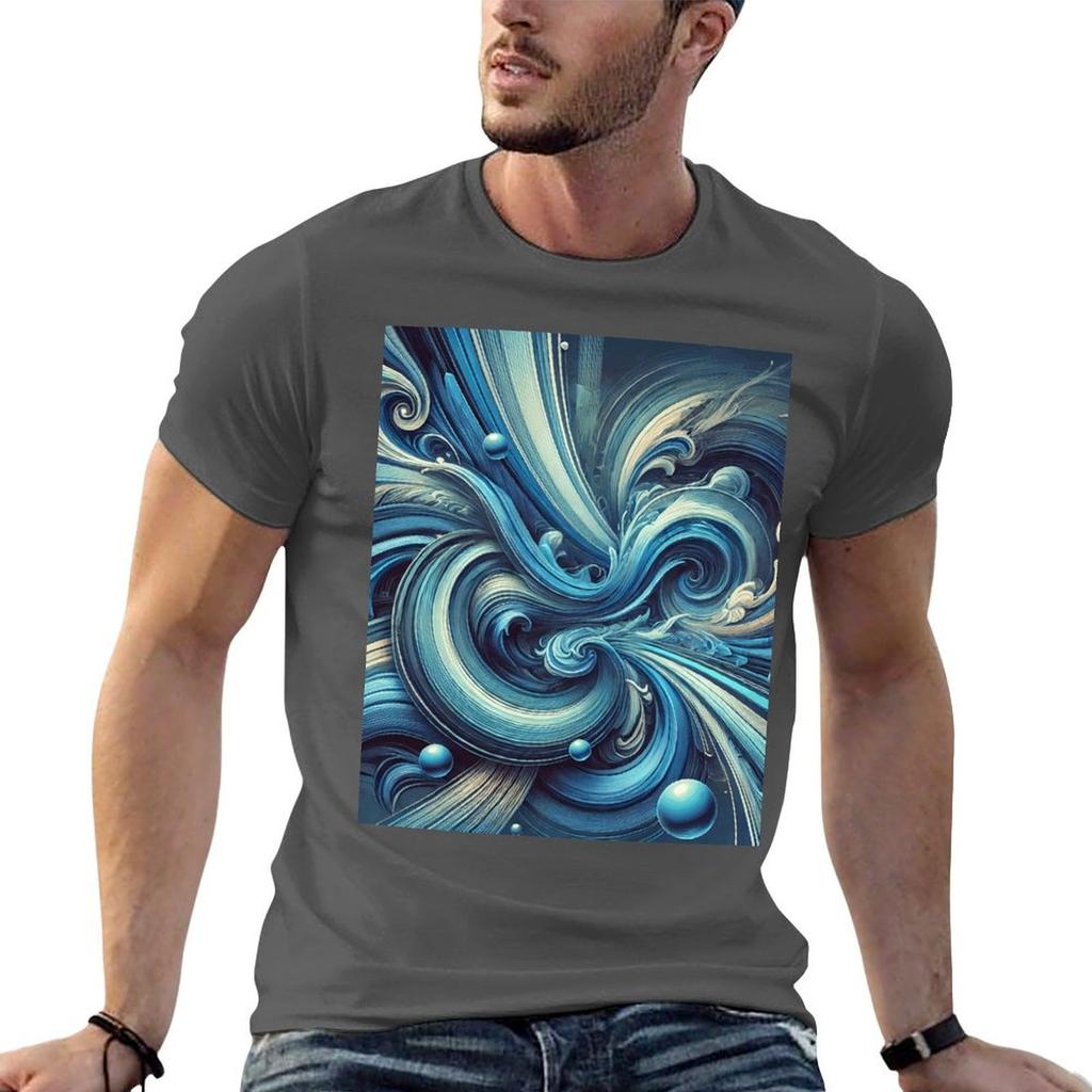 Oceanic Depth TShirt Vintage Print Crew Neck Tee