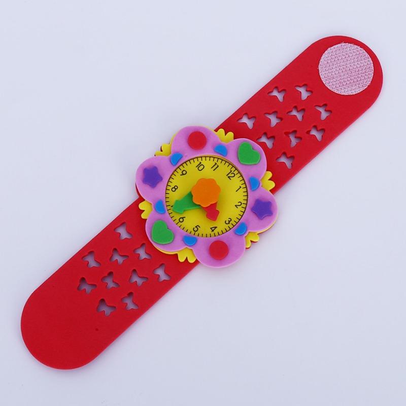 Children Kindergarten Handmade Diy Cartoon Animal Eva Watch Educational Toy Material Kit
