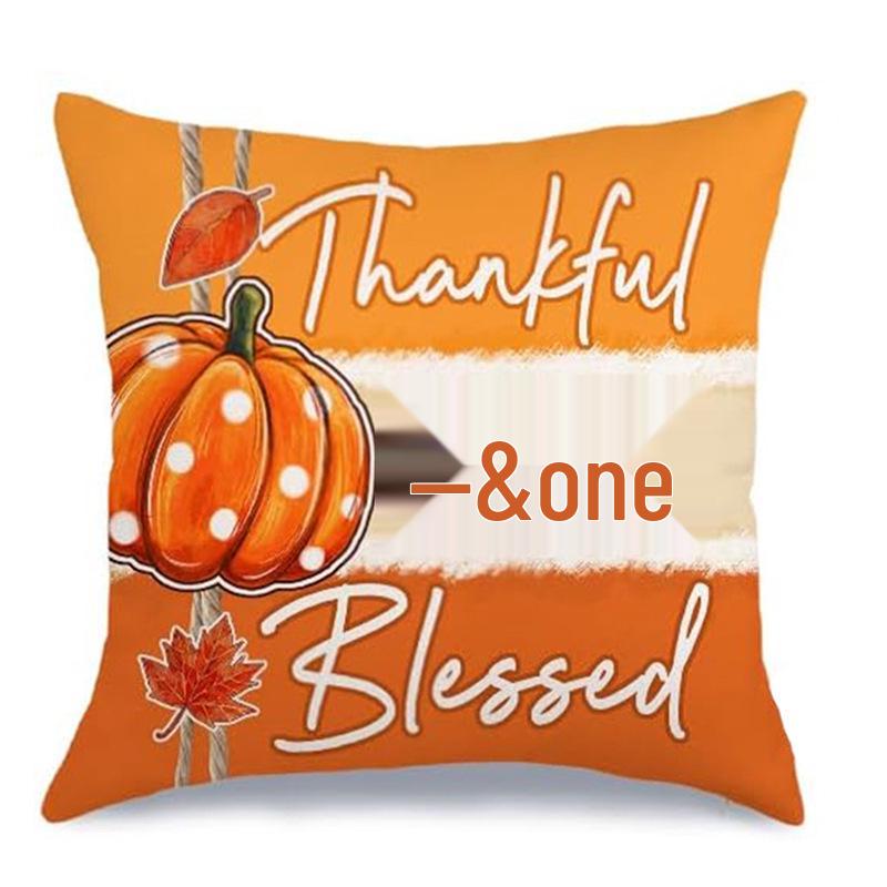Autumn Thanksgiving Pumpkin Pillow Cover for Sofa, Bedroom, or Living Room Decor.