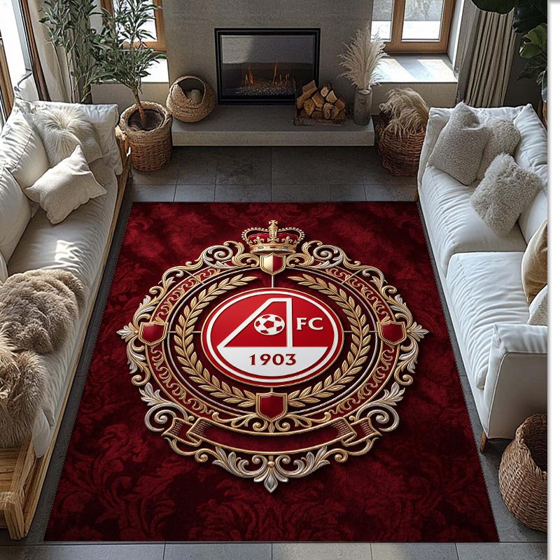 Aberdeen FC Soccer Football Pattern Soft Area Rug Non Slip Indoor Floor Carpet Sports Decor Mat for Bedroom
