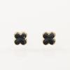 Silver needle four-leaf clover high-end stud earrings set temperament zircon simple women's small exquisite cold wind earrings