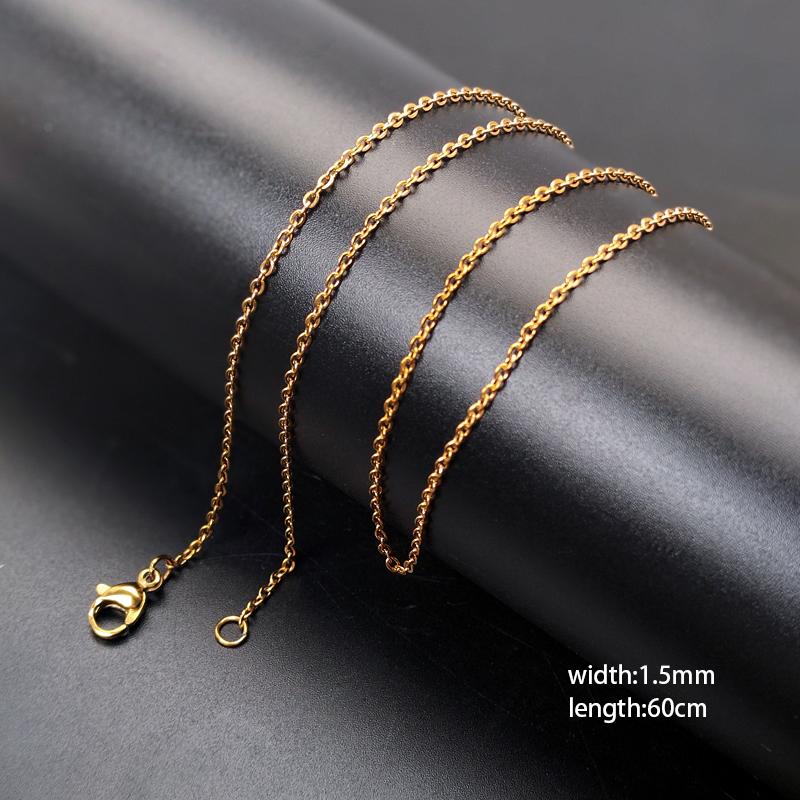 60pcs 1.5mm-4mm Width 40-60cm Length Stainless Steel Necklace Chain Pendant Hang Charms Women Jewelry Making DIY Accessories