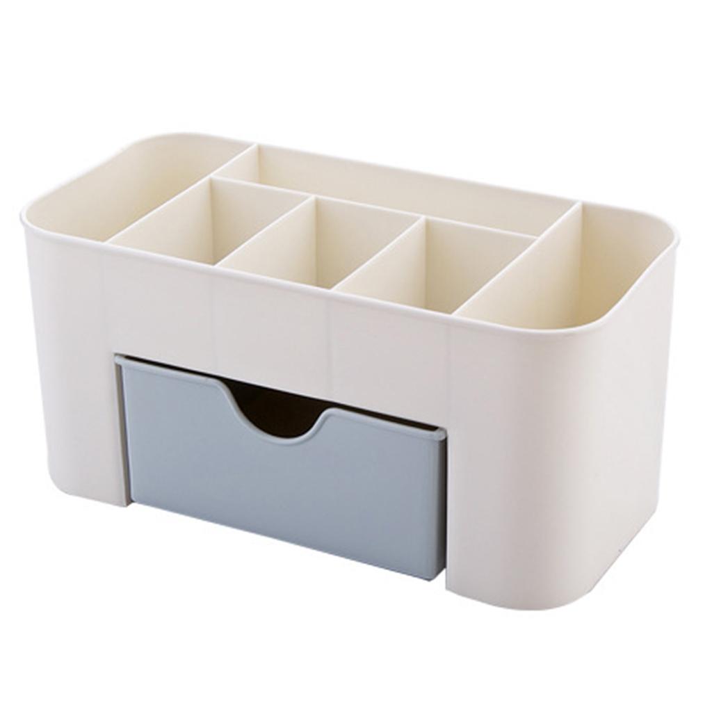 Cosmetics Makeup Organizer PP Multifunctional 6 Compartments Makeup Desk Organizer with Drawer