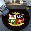 British & Irish Lions Round Rug for Livingroom,Bedroom, Palyroom, Chair Rug, Area Rug, Circle Carpet, Fan Christmas Gift