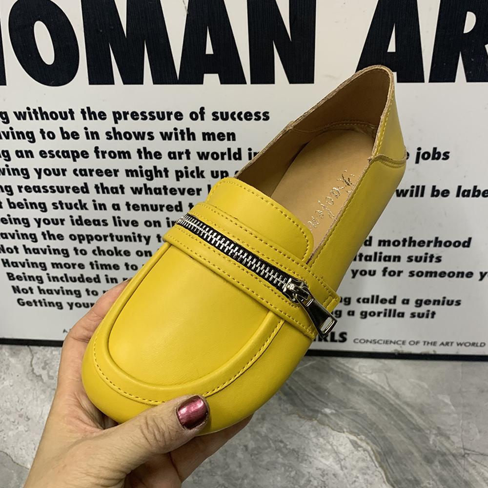 Модные женские туфли на плоской подошве повседневная женская обувь больших размеров противоскользящие женские лоферы из лакированной кожи дизайнерские женские туфли-мюллеры без шнуровки 43 жёлтый 3990₽