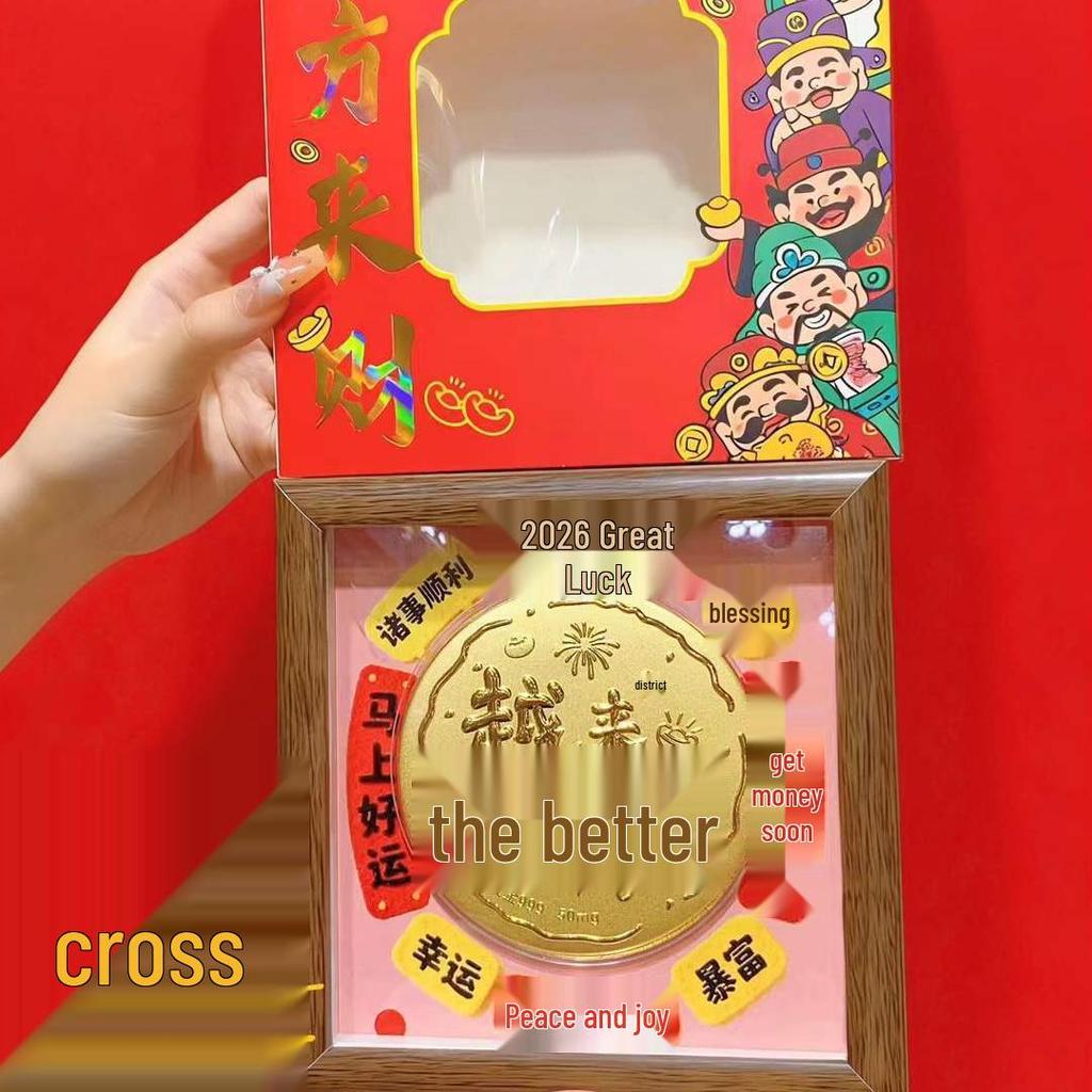 999 Pure Gold Year of the Horse Wealth Attraction Desk Ornament: Peace and Joy Photo Frame