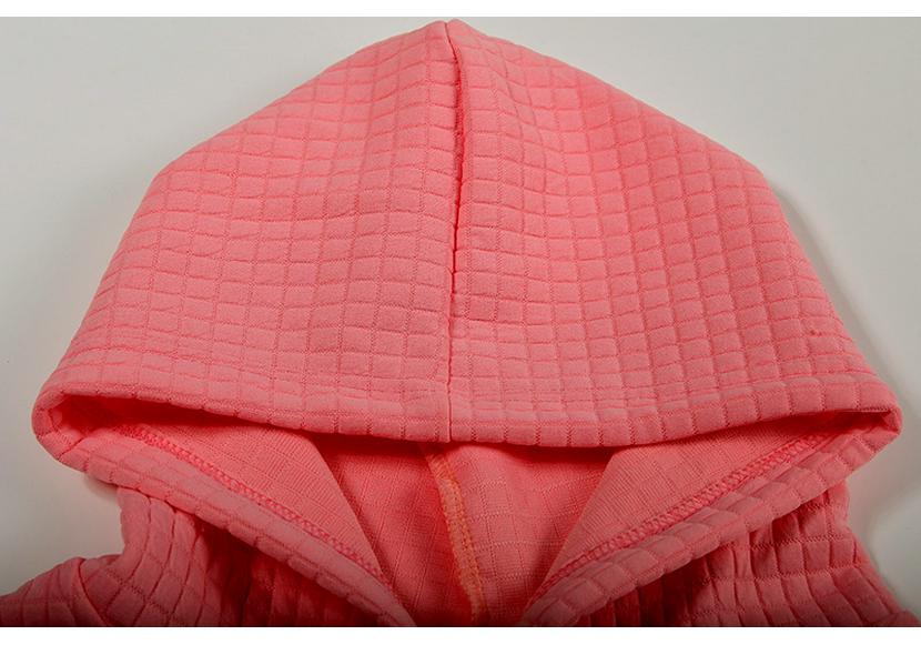 2023 Autumn/Winter Women's Waffle Knit Crew Neck Long Sleeve Solid Color Sweatshirt.