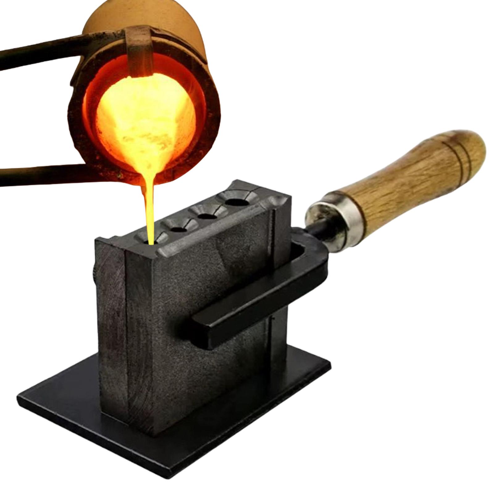 Reversible Jewelry Ingot Mould 4 Hole Size Casting Metal Crucible Mould Casting Ingot Mould for Melting Casting Refining Metals