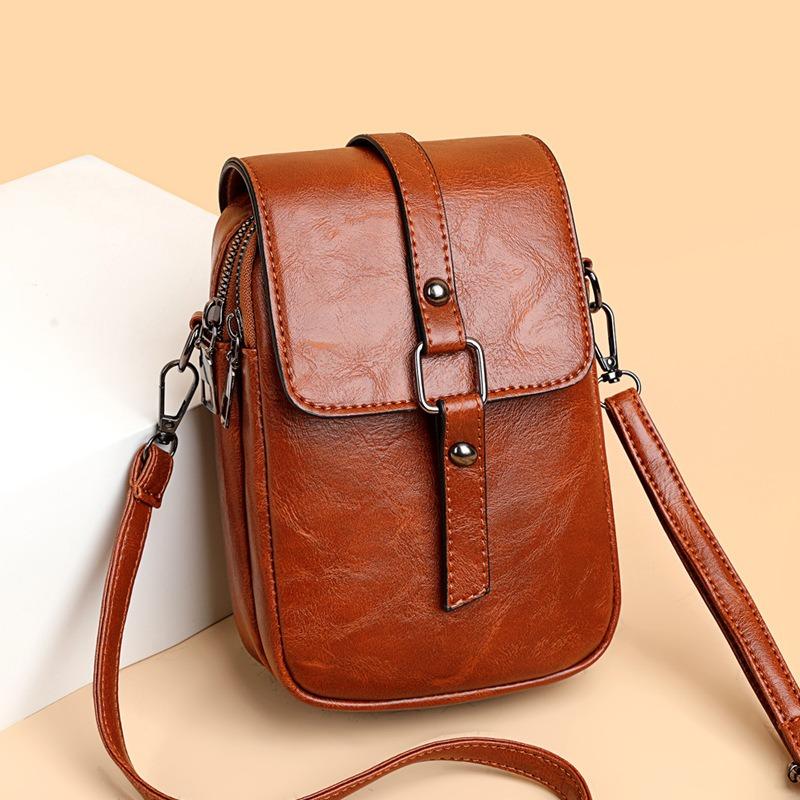 Geöltes Leder Retro Crossbody Handytasche für Damen