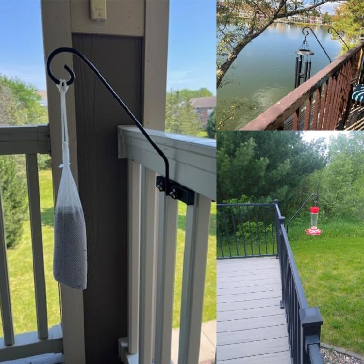 Gancio Decorativo per Ringhiera Balcone Esterno Gancio per Piante Gancio Robusto per Recinzione Ponte Ringhiera per Mangiatoie per Uccelli Cesto Fioriera