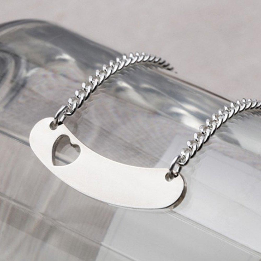 [Aslit] Toddler Silver Necklace Kids Baby Silver 925 Punching Heart Pendant