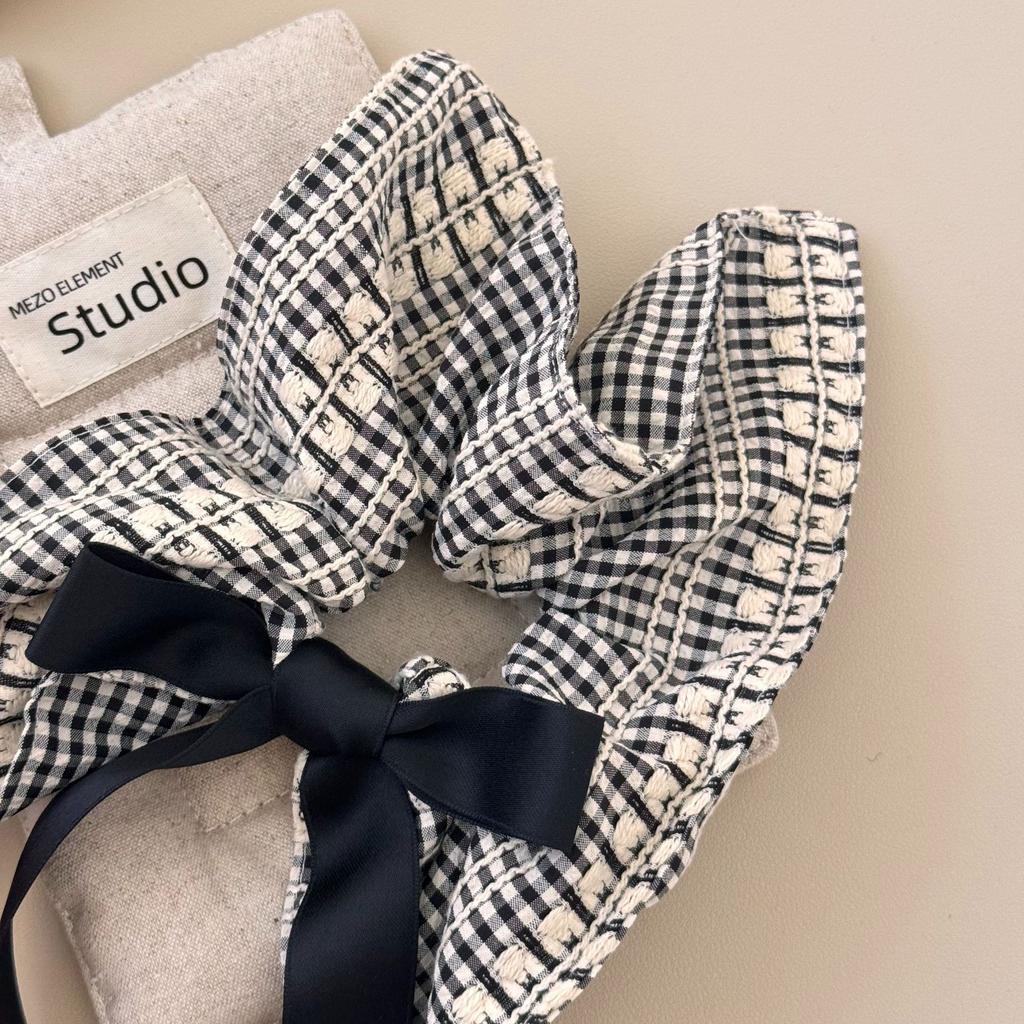 Schleife im Ballettstil, Haargummi für den Dickdarm, Nischendesign für Damen, Kariertes quadratisches Tuch, Haargummi und Dutt-Haarschmuck