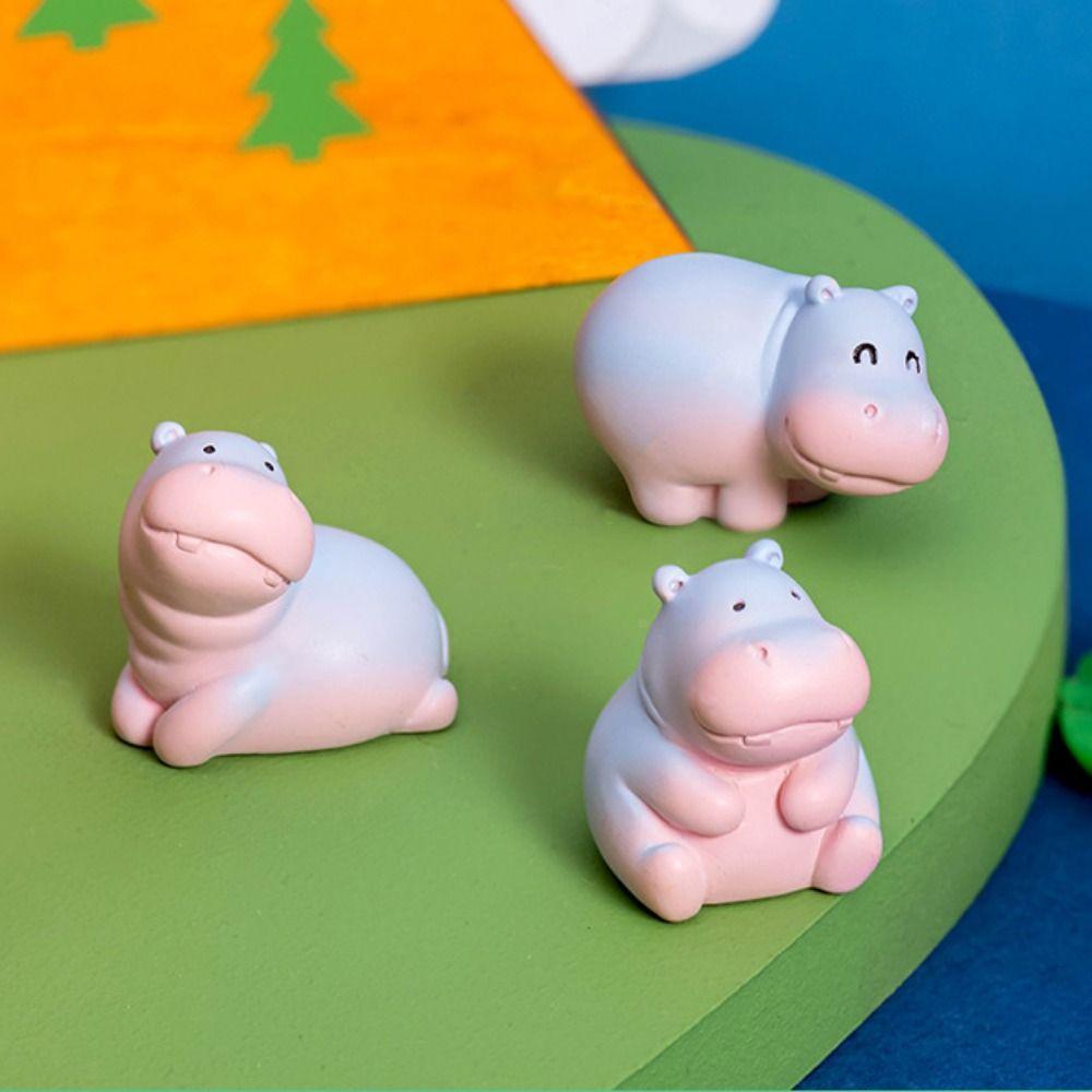 Q-like pear-shaped design Baby hippopotamus figurine Hippopotamus Figurines  Bonsai Microlandscape