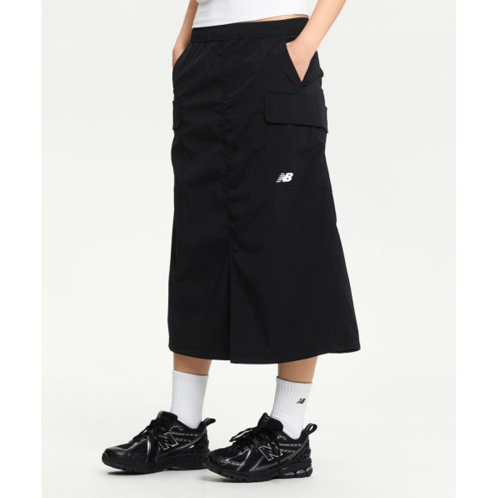 

New Balance Nbnwe3w612 Women Frozen Woven Stretch Cargo Long Skirt Black 19 BLACK/M 075