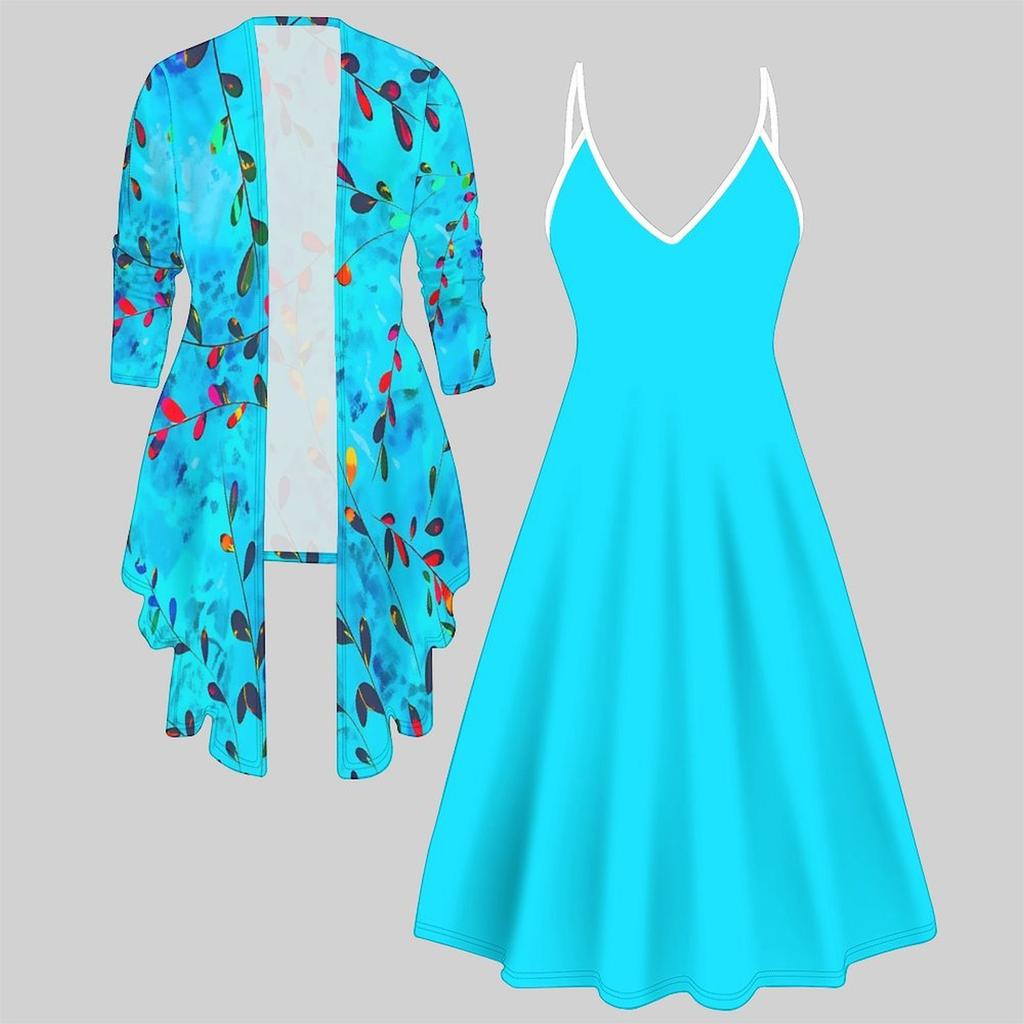 3D Printed Set Dress Coat , Single Color, Diverse Shapes Fashion Print,suitable for Various Scene Fashion Styles