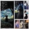 Schwarze Katze Cartoon Niedliche Handyhülle für Samsung Galaxy S26 S24 S23 Ultra S25 Edge S22 S21 Plus S20 FE + Weiche Druckschale Funda Gal