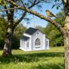 Church Shape Metal Solar Bird Feeders with Light Outdoor Hanging Church Birds Feeders Large Capacity Decorative