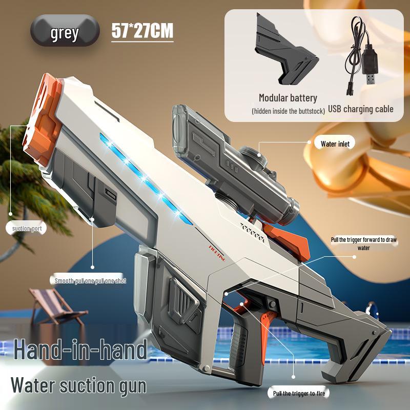 Electric Handheld Water Gun Toy with One-Key Absorption, Large Capacity & Long-Range, Perfect for Boys' Water Fights