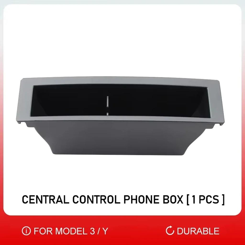 Mobile Phone Storage Box for Tesla Model 3 Y Central Control Embedded Card Key Phone Charging Cable Organizer Case 2025-2025