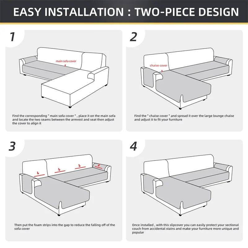 Vattentätt Soffskydd Quiltat Halkfritt Sofföverdrag Vardagsrum Hörna L-formad Soffmatta för Katt Hund Barn Möbelskydd