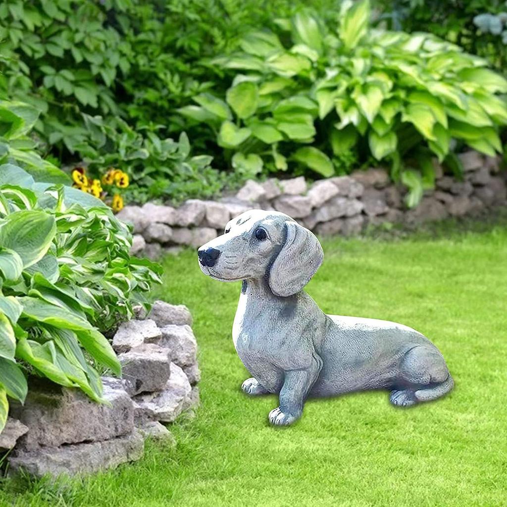 Dachshund Statue Garden Decor - Garden Dog Statue, Yard Lawn Resin Dog Sculpture, Outdoor Indoor Decorations, Lawn Garden Figurine Dog Statue, Dog