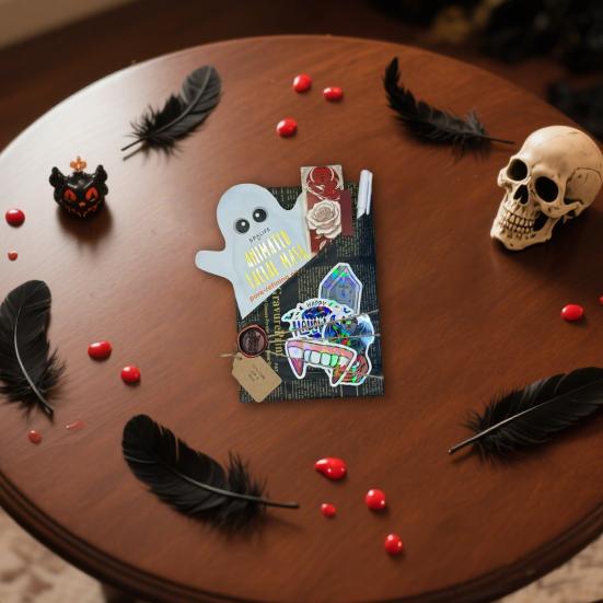 Halloween Blind Date Book Package Mysteriously Wrapped Gothic Horror Spooky Themed Packaging Paper And Sticker Kit for Book Lovers