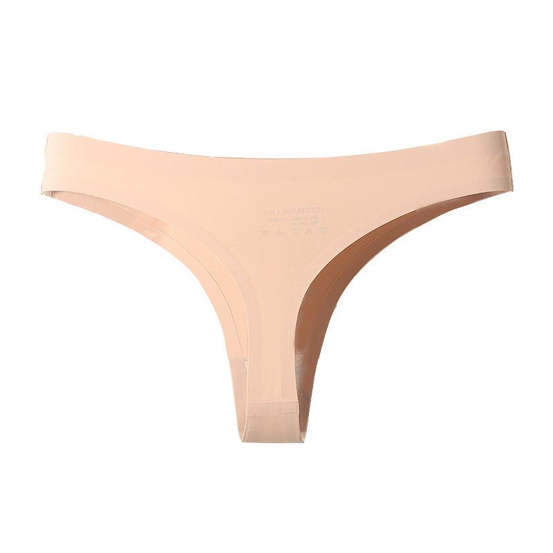 Women's Seamless Underwear Women's Thong One-piece Sexy Women's Fat Mm Summer Sports Fitness Large-size Ice Silk T-pants