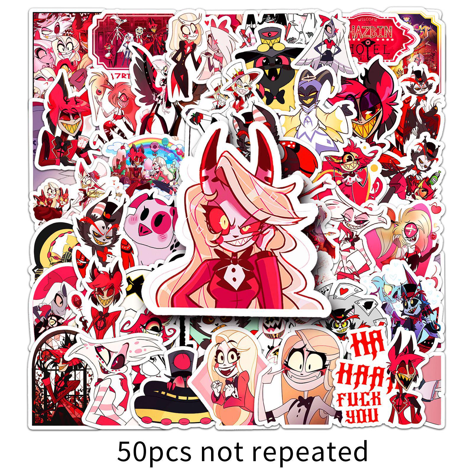 50 Waterproof Cartoon Animation Stickers for Laptop & Phone Decoration (Drip Glue)
