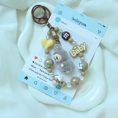 Cute Flocking Leader Keychain Doll Pendant Cartoon Cute Grain Bag Chain Pendant Gift