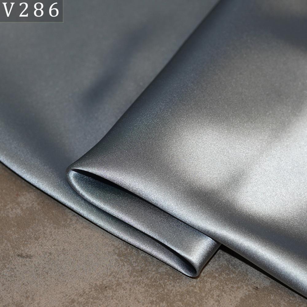 HYSK Natural Genuine Pure 100% Silk Crepe Satin Fabric Silk China Duchess Plain Brown by Meter for Dress Bedding Wedding