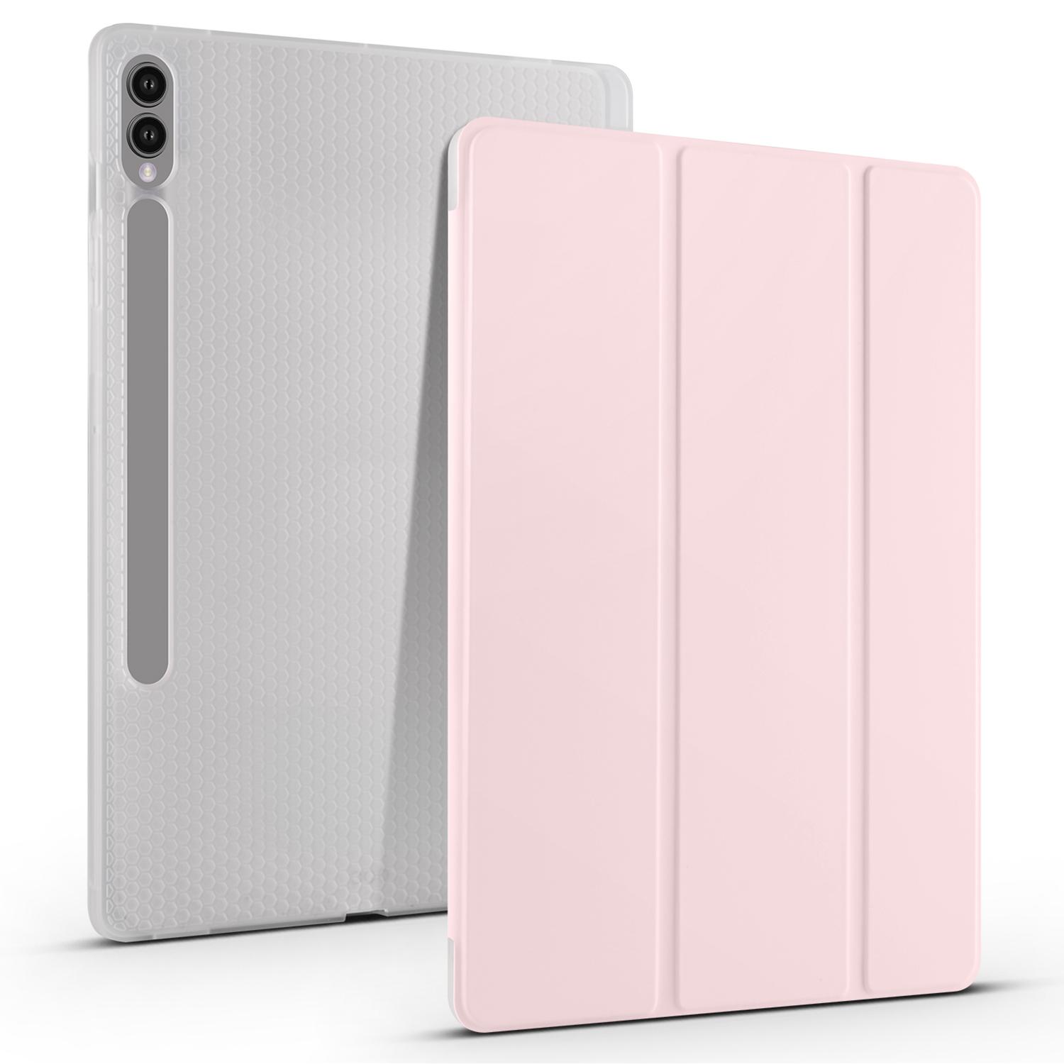 

Чохол для Samsung Galaxy Tab S10+ з відділенням для ручки, трискладна підставка, PU шкіра+TPU, чохол для планшета, автопробудження/засинання Pink