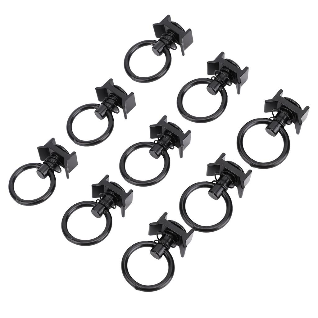12pcs L Track Single Stud Fitting with Round Ring 4,000 Lbs L Track Rail Tie Down O Ring for Truck Bed Trailer Cargo