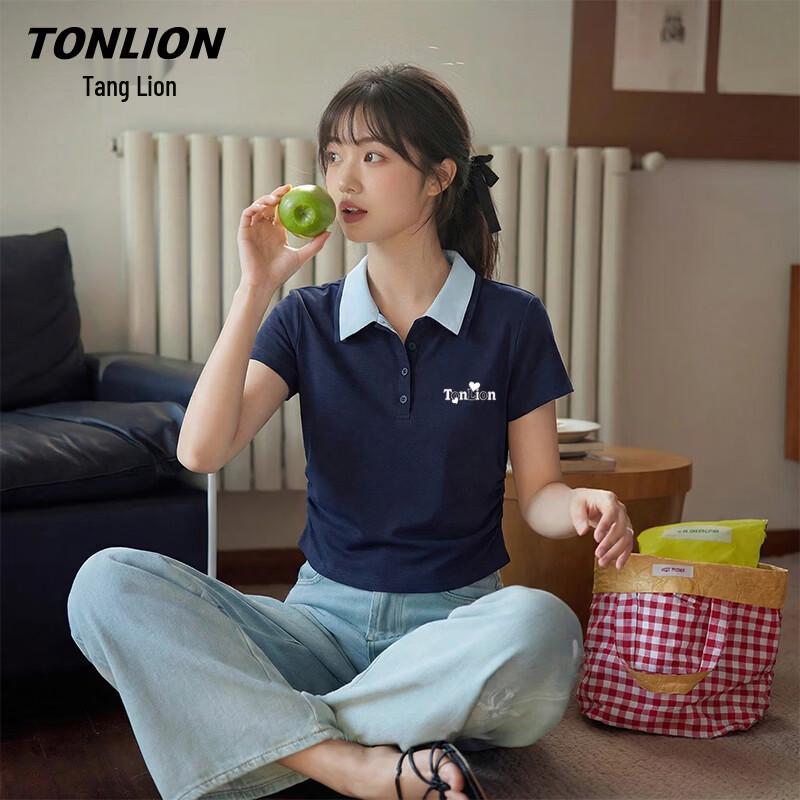 Женская футболка-поло TonLion с цветовыми блоками L