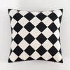 Home Decorative Embroidered Cushion Cover Black White Canvas Cotton Square Embroidery Pillow Cover 45X45Cm For Sofa Bed Chair