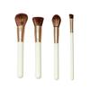 FOLELLO 4 Makeup Brush Set for Professional and Personal Use, Includes Blending Brush, Powder Brush, Eyeshadow Brush & Foundation Brush, Compact &