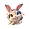 Yousheng Cute Bunny Toilet Sticker, Removable Peel And Stick Cartoon Rabbit Sticker, Self-Adhesive Bathroom Decal for Toilet Lid, Wall Decor