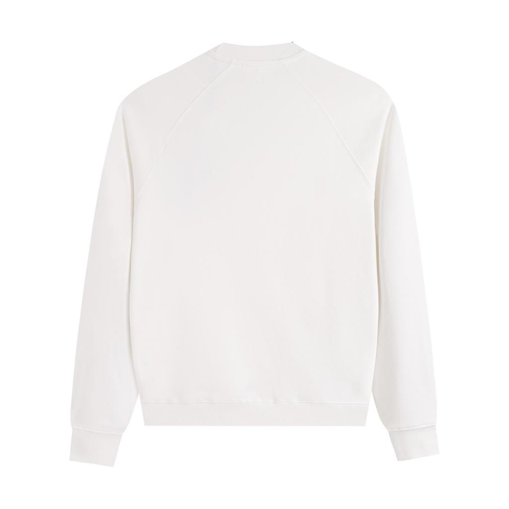 216 AMI 2025 Høst og Vinter Ny Stor Hjerte Logo Høy Kvalitet Bomull Rund Hals Hettegenser Menn Pullover