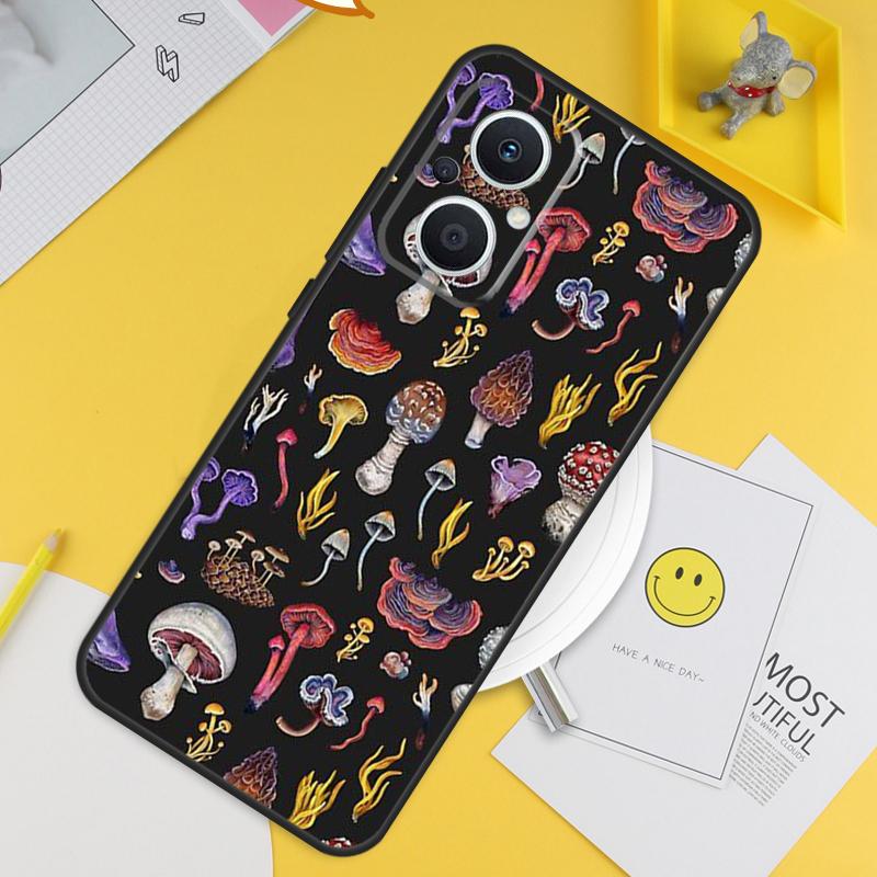 Trippy Mushroom For OPPO Reno 12F 14F 13F 11F 10 11 12 13 14 Pro 7 8 Lite 8T OPPO Find X6 X5 X8 X9 Pro Case