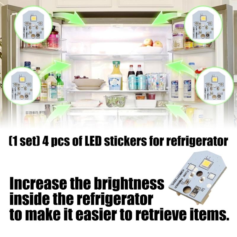 4 Stück LED-Lichter Ersatz für PS4704284 3033142 EAP12172918 AP6261806 Kühlschrank-Innenbeleuchtung zum Ersatz