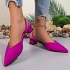 Pointed Closed Toe Low Block Heel Women Sandals