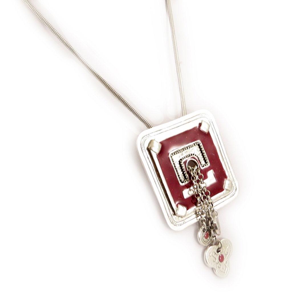 Les Trésors De Lily [C5335] - Designer Necklace 'Anamaya' Cherry Red