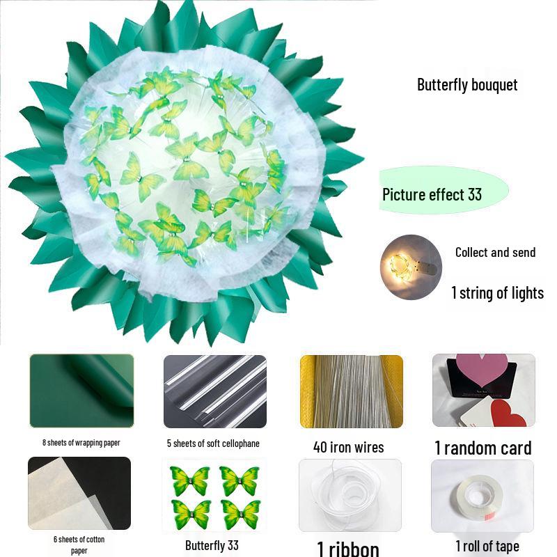 Cross-border Valentine's Day Butterfly Bouquet DIY Kit - Handmade Gift for Girls & Besties.