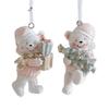 2PCS Couple Bear Cute Resin Christmas Bear Resin Decorative Pendants  Party Supplies