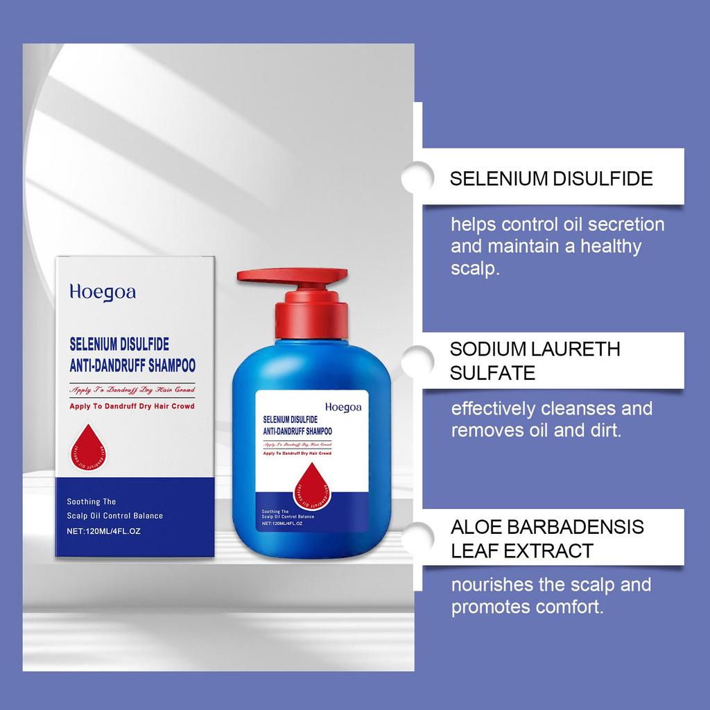 Selenium Sulfide Shampoo Deep Cleansing Remove Dandruff Reduce Scalp Itchy Balance Oil Strengthen Hair Roots Fluffy Hair Shampoo