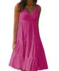 Women's Sleeveless Round Neck Patchwork Beach Dress - 7 Colors, 8 Sizes